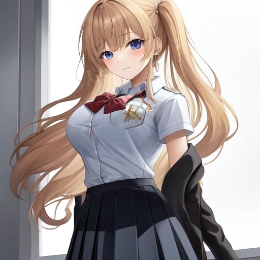 [Holara] semi-long hair long hair wavy hair beautiful girl school uniform high school student [Illustration]